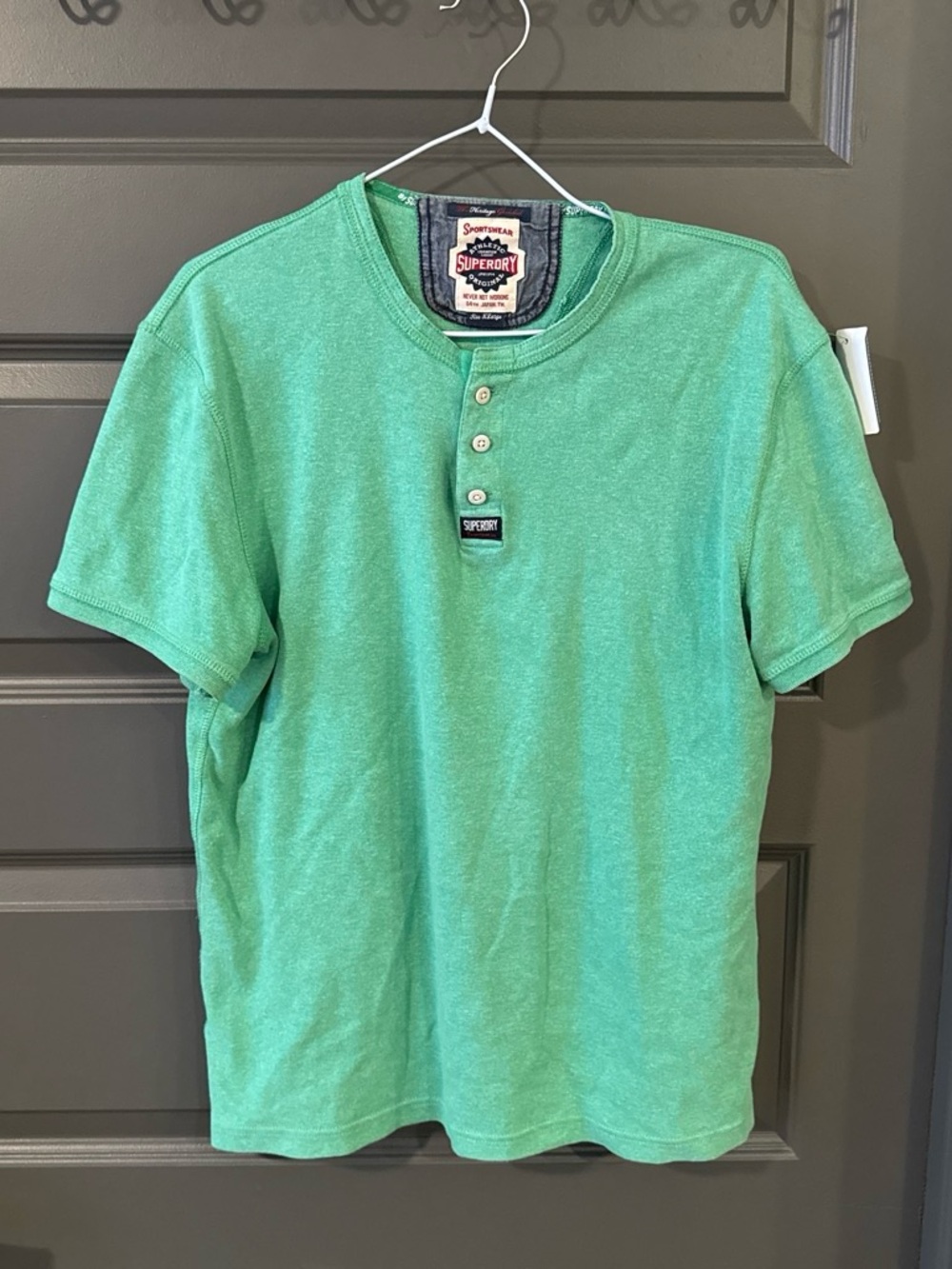 Superdry "The Heritage Grandad" Short Sleeve Henley Shirt XL
